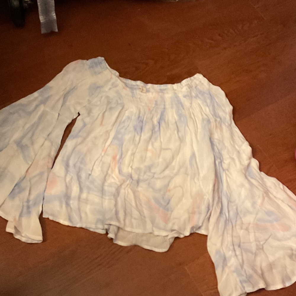 Hollister White and Pink Blouse